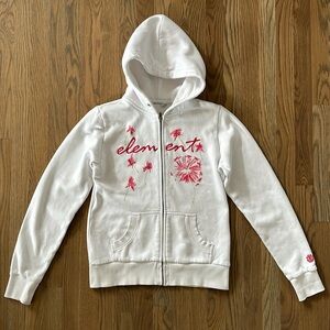 Element Sweatshirt Hoodie sz Medium Women’s Full Zip Hooded Jacket White Pink